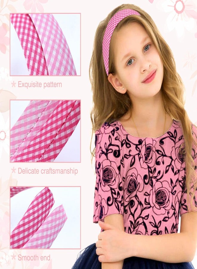 Dizila 16 Pieces Width 2cm/0.8" Stripe Plaid Polka Dot Floral Plastic Headbands Hair Hoops Accessories for Kids Teens Girls - Image 3